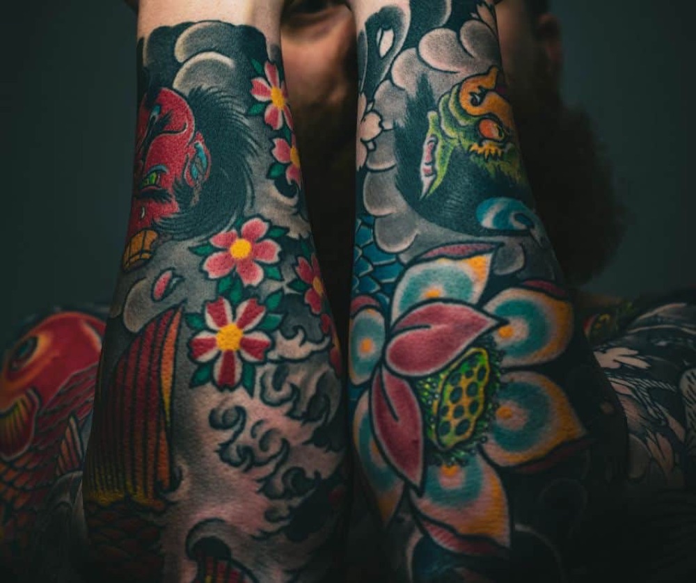 Custom sleeve and large-scale tattoo at Koolsville Tattoo Las Vegas